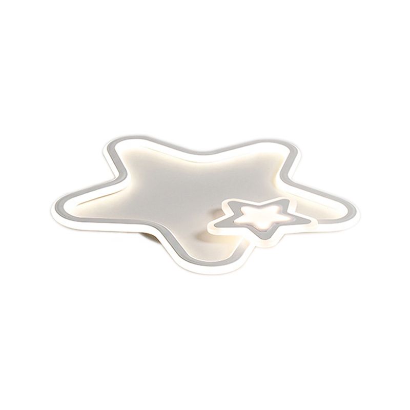 Apparecchio da incasso per bambini a forma di stella in alluminio e acrilico LED per cameretta dei bambini Illuminazione da soffitto nera/bianca, luce calda/bianca