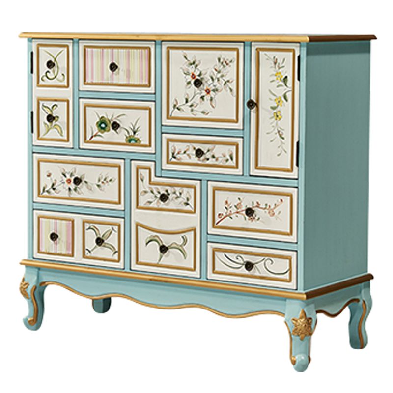 15.6-inch W Dresser Traditional Solid Wood Storage Chest with 9 Drawers