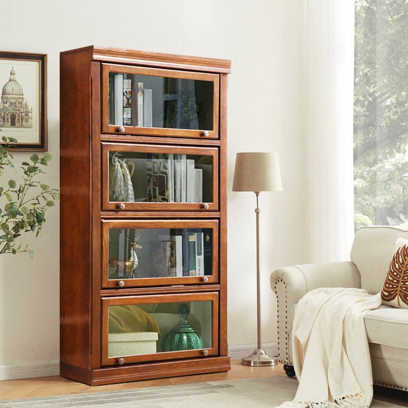 Holzkostenbuchbuch für zeitgenössische geschlossene Bücherregal mit Türen für das Heimbüro