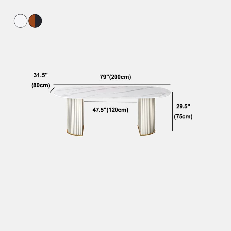 Traditional Luxury Dining Table Oval Sintered Stone Table for Home