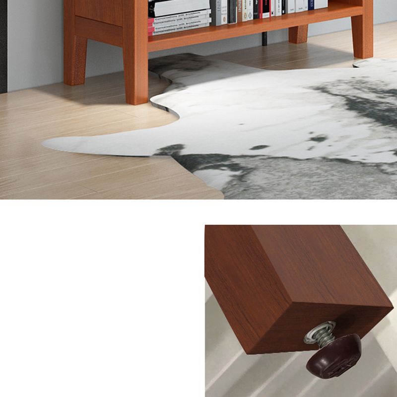 Scandinavian Rubber Wood Standard Bookshelf Closed Back Vertical Bookshelf