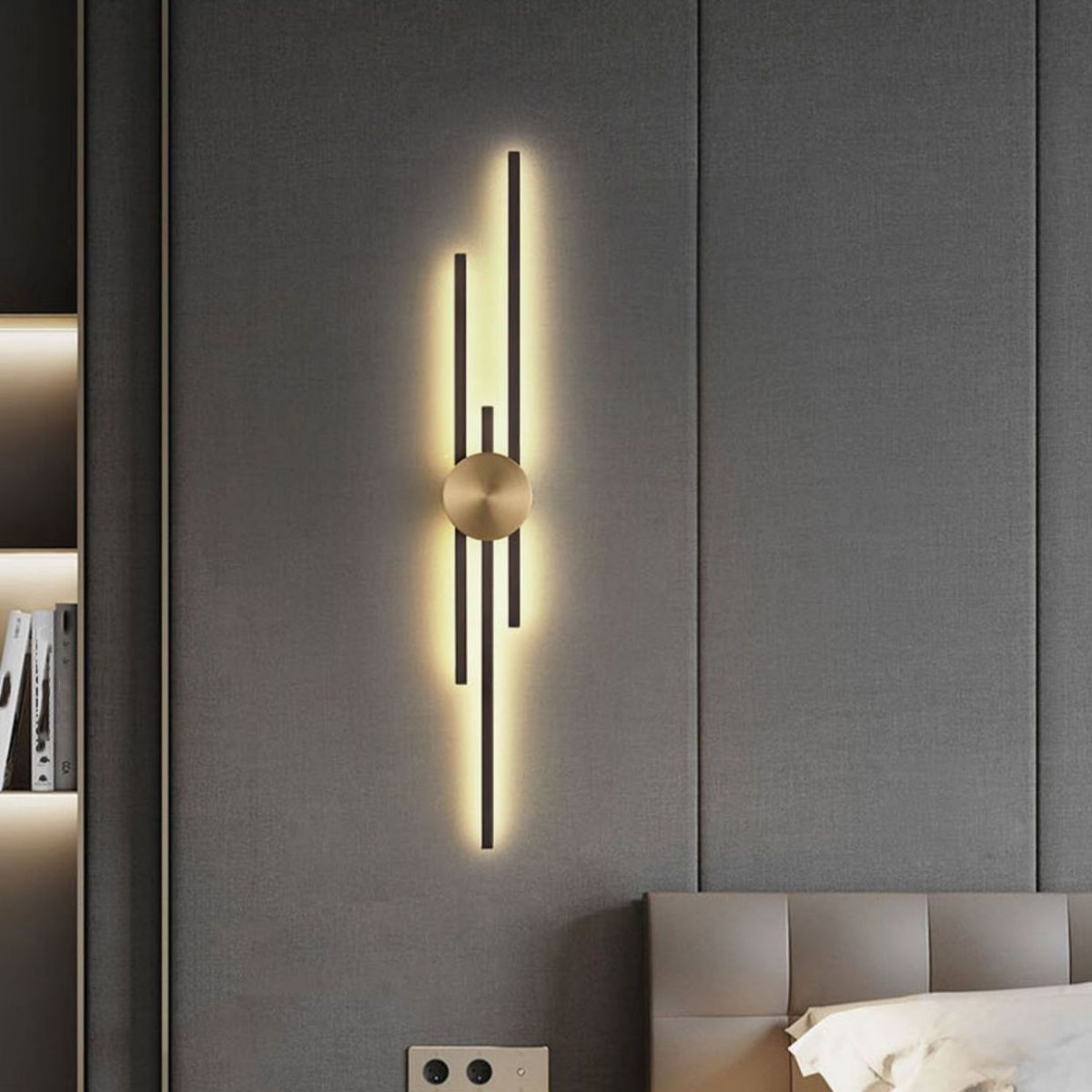 Multi Lights Linear Wall Lighting Fixtures Modern Style Metal Wall Mounted Lights