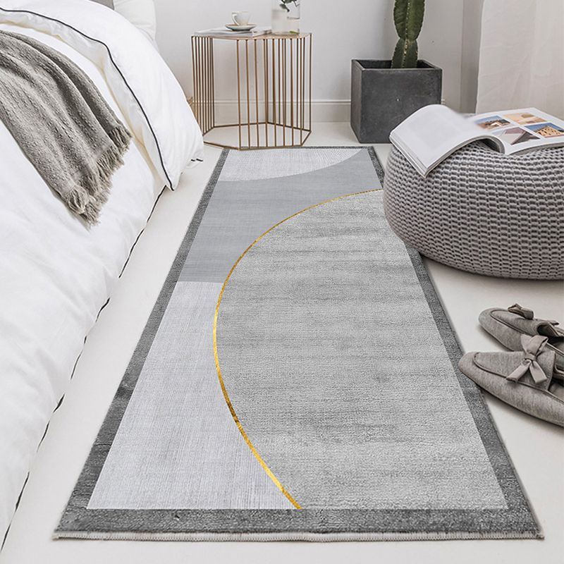 Grijs geometrisch patroon tapijt Modern polyester gebied Tapijt niet-slip ruggebied tapijt voor woonkamer