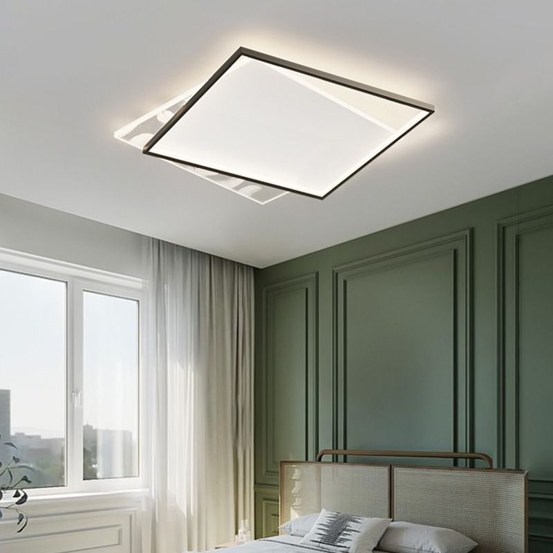 Modern Romantic Feather LED Ceiling Light Geometric Wrought Iron Ceiling Fixture for Bedroom