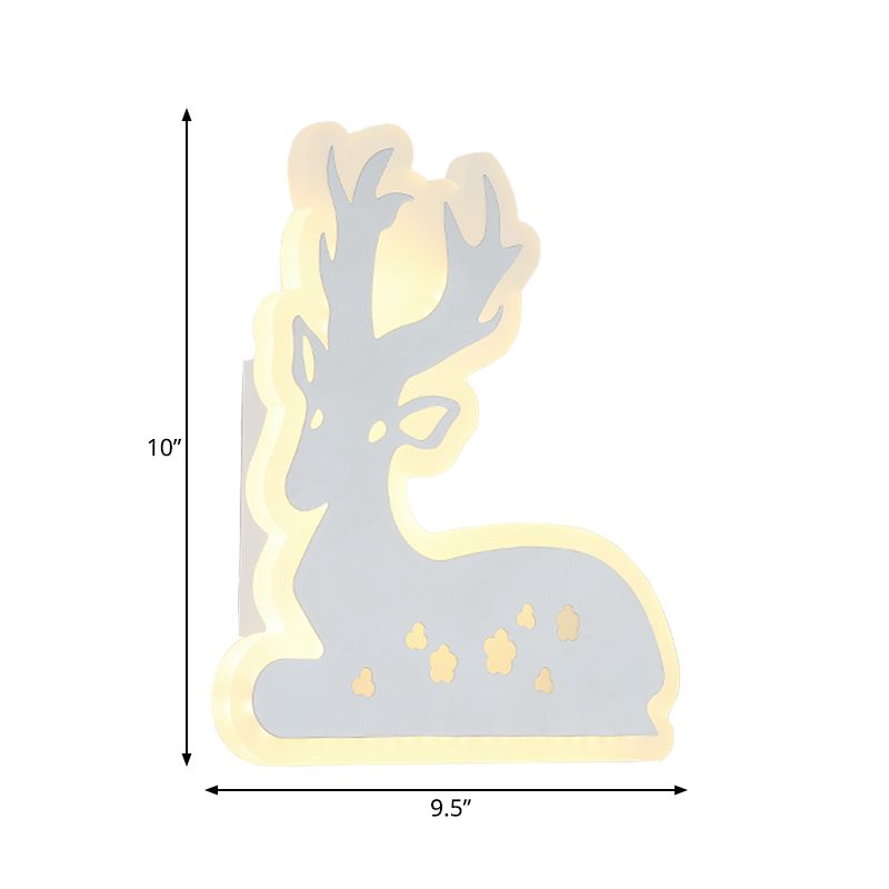 Corridor Trap Sika Deer Wandlicht Acryl Dier Witte afwerking SCONCE LICHT