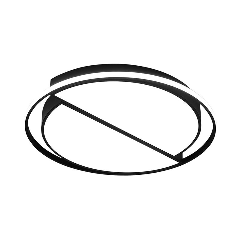 2 Lampada da incasso semicircolare Lampada da soffitto moderna a LED in metallo nero/bianco e nero per camera da letto in bianco caldo/caldo, 16,5"/20,5"/24,5" W