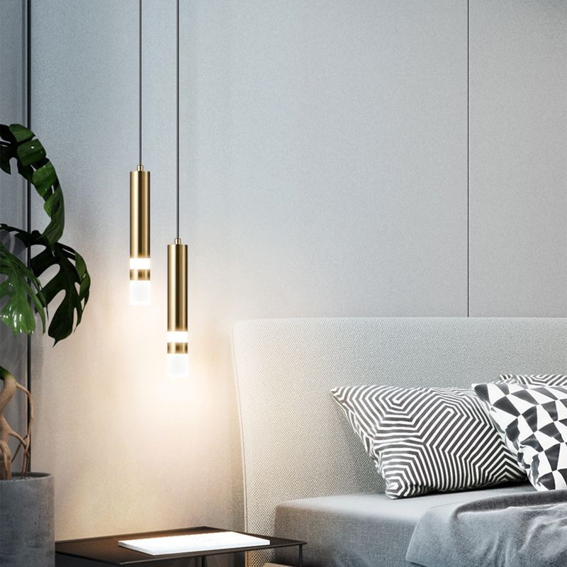 Pendre cylindrique suspension du métal LED minimaliste Aménagement d'éclairage en suspension