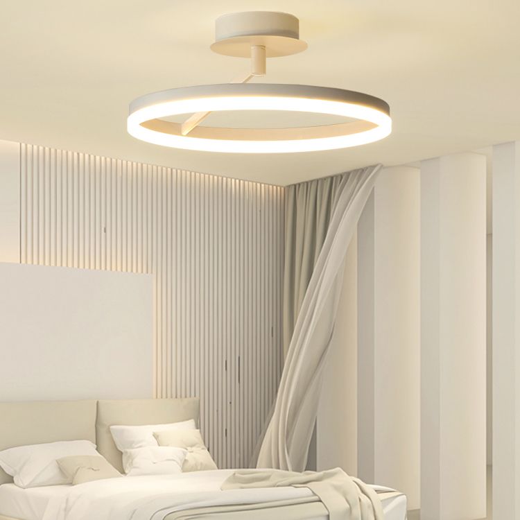 Circle Shape Ceiling Fixture Modern Style Metal 1 Light Ceiling Mounted Light