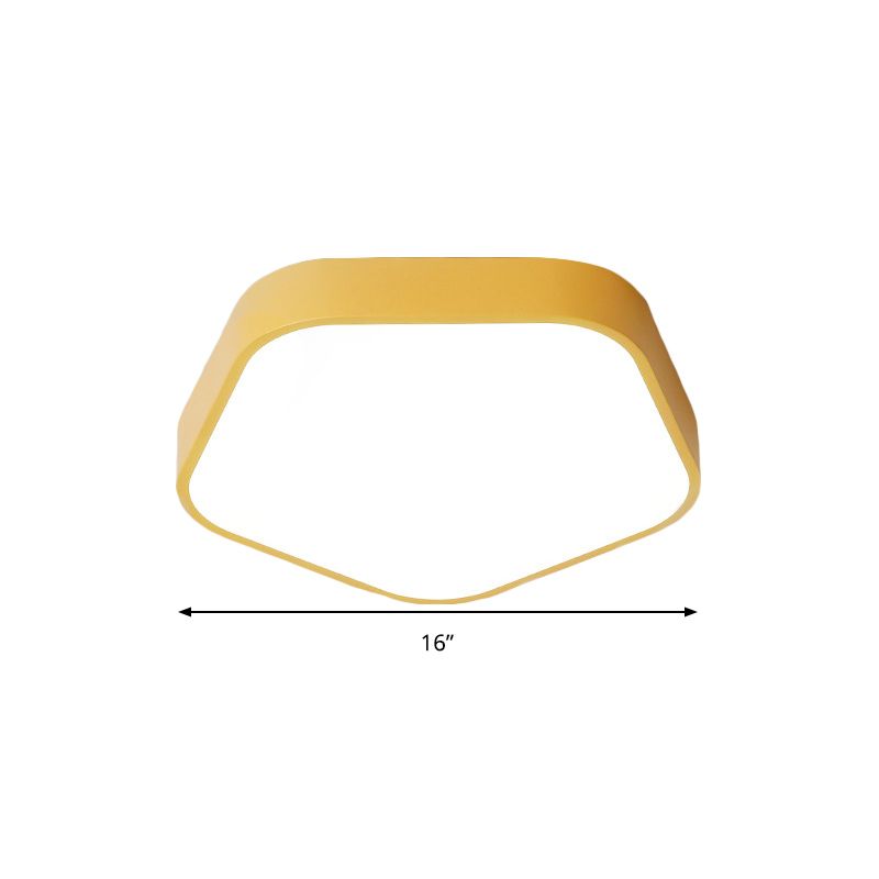 Pentagon Slim Panel Flush Mount Light Simple Style Acryl -plafondlicht voor studieruimte