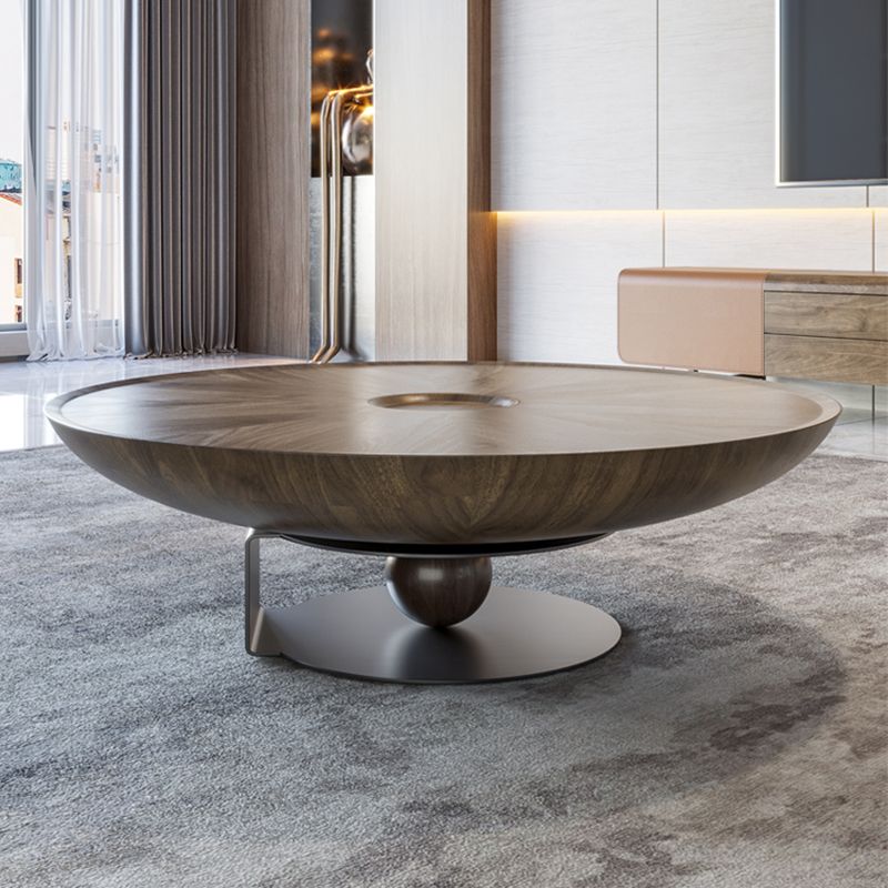 Modern Round Slate 4 Legs Coffee Table Marble Champagne Cocktail Table