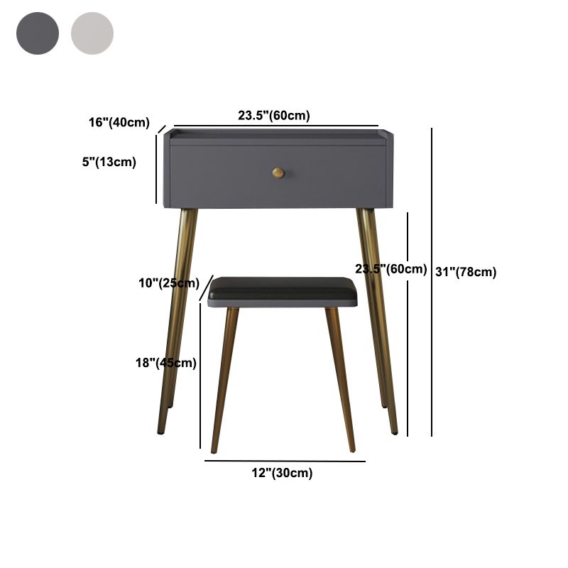 Rectangular Top Vanity Makeup Table - 30.7" Tall Vanity White/Grey Makeup Table