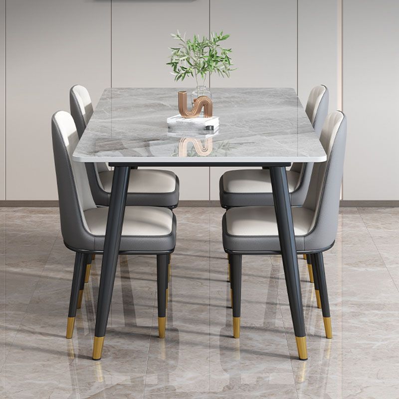 Modern 4 Legs Dining Table Sintered Stone Dinner Table for Dining Room