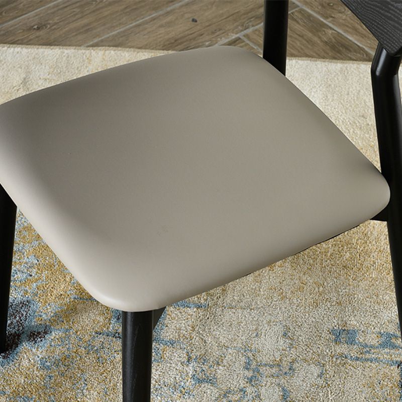 Open Back Side Chair Industrial Black Armless Dining Chairs for Home