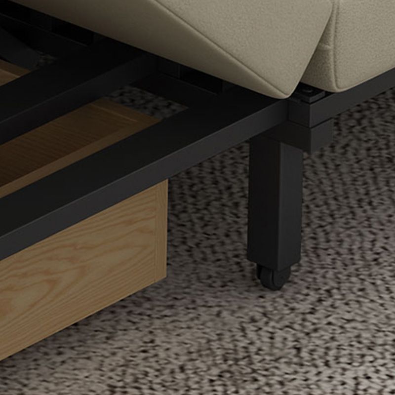 Contemporary Faux Leather Futon And Mattress, Storage Sleeper Sofa in Green and White