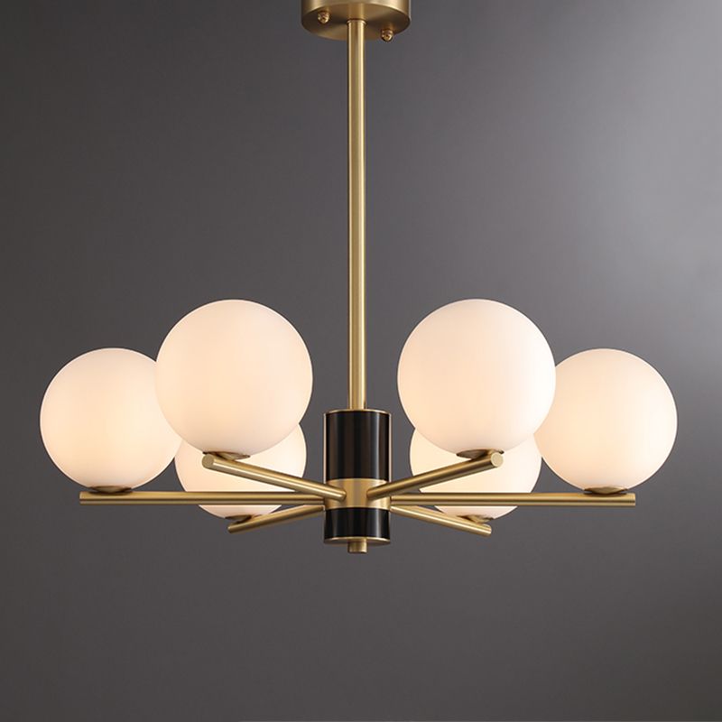 Contemporary Style Spherical Pendant Chandeliers Glass Chandelier Lights in Gold
