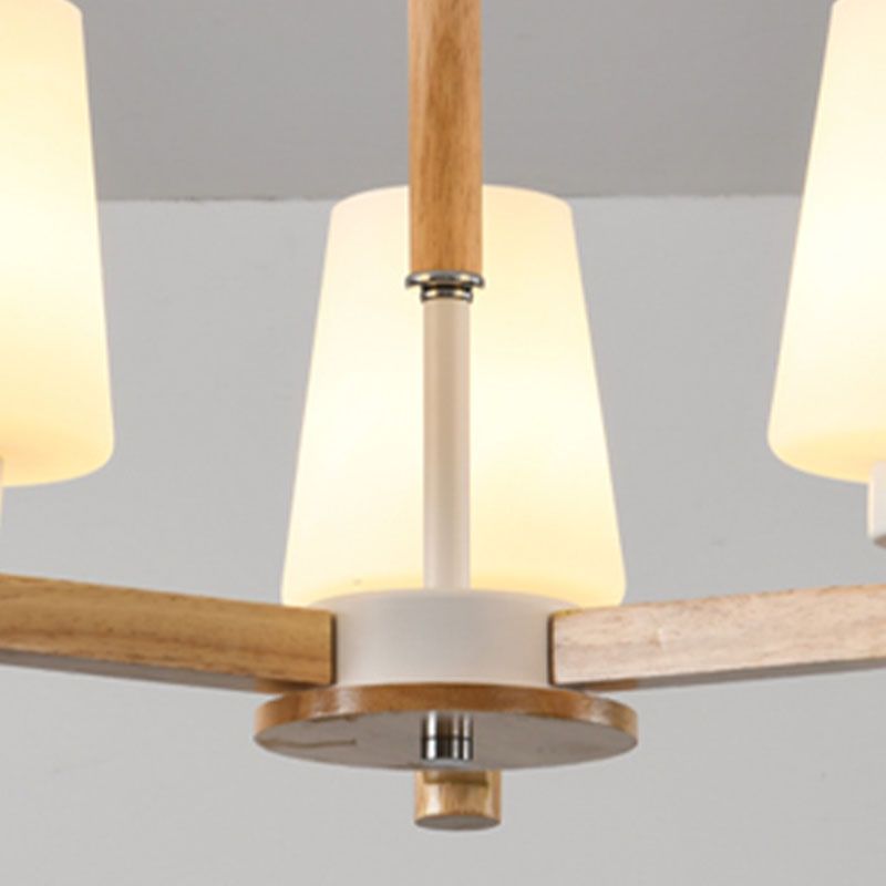 Hölzerne Anhänger Kronleuchter Decke hängende Licht mit Glasform Licht für den Salon