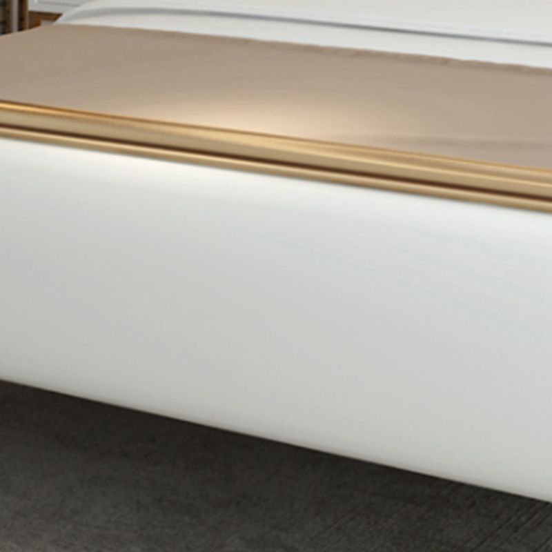 Contemporary Style Metal Standard Bed, Panel Arched Headboard Bed