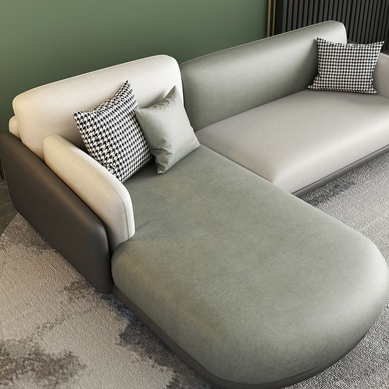Ultra-Modern Pillow Top Arm Sofa Green and White Couch for Apartment