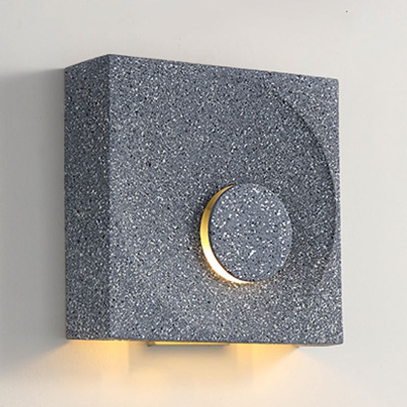 Stone Square Wall Sconce Lighting Modern Style 1 Light Wall Lighting Fixtures
