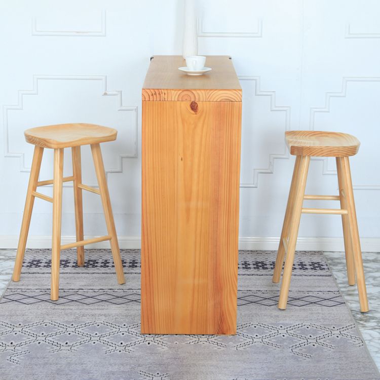 Modern Solid Wood Counter Stools Backless Contoured Seat Bar Stool for Shop