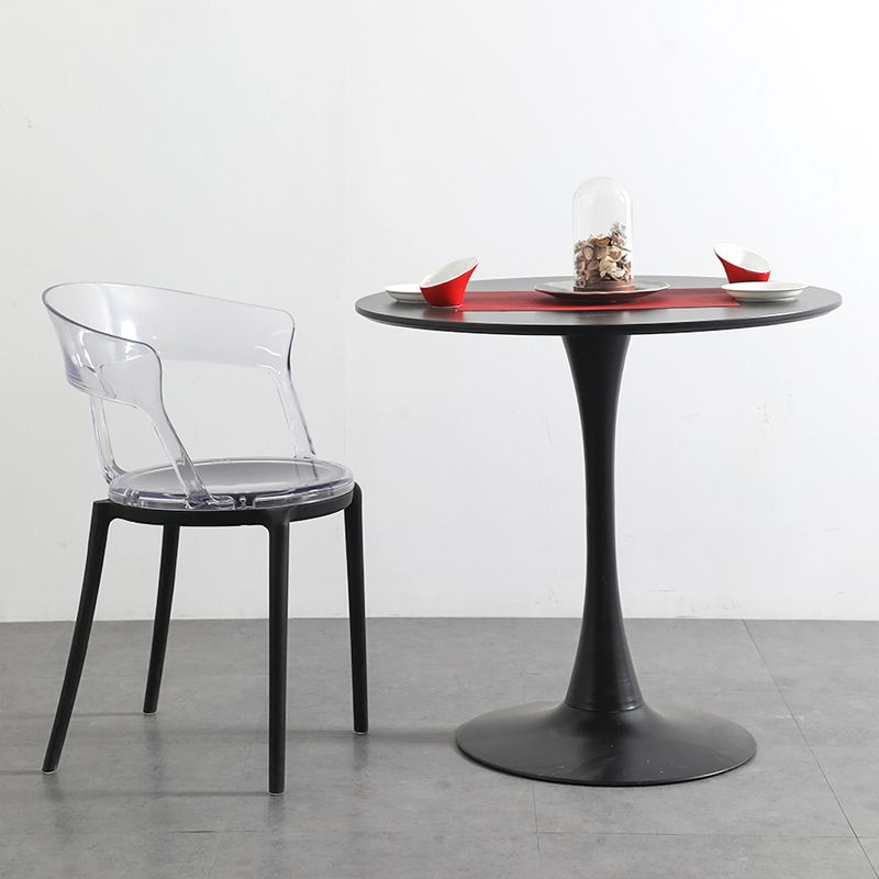 Contemporary Style Arm Chair Open Back Side Plastic Chair for Dining Room