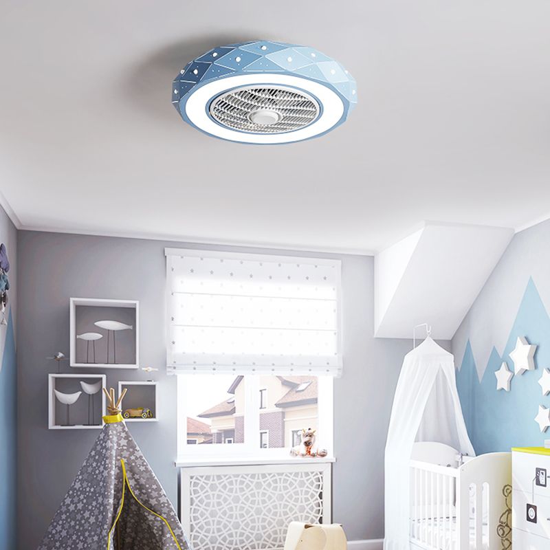 1 Light Ceiling Fan Light Modern Style Metal Ceiling Fan Light for Bedroom
