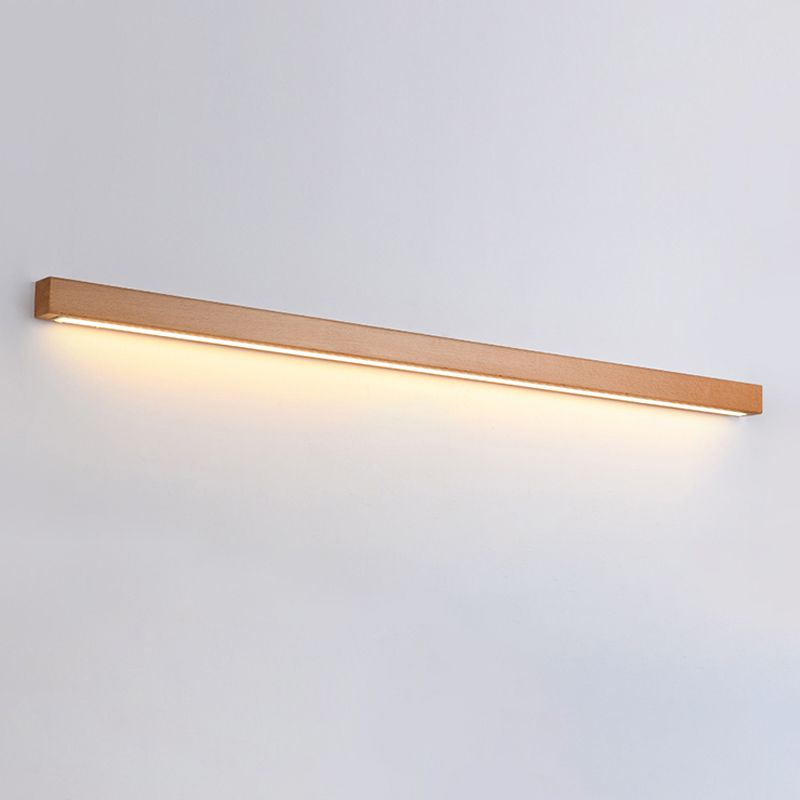 1 licht houten lineaire wandverlichting moderne stijl muur gemonteerd verlichtingsarmatuur in bruin