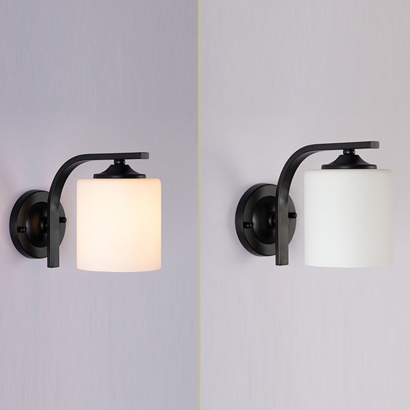 Modern Vanity Lighting Metal Wall Light Fixture in Black for Bathroom