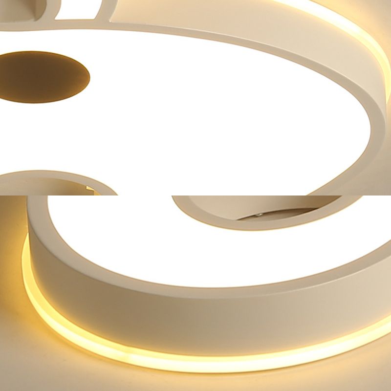 Acrylic Long Nose Elephant Ceiling Light Animal LED Ceiling Mount Light in White for Child Bedroom