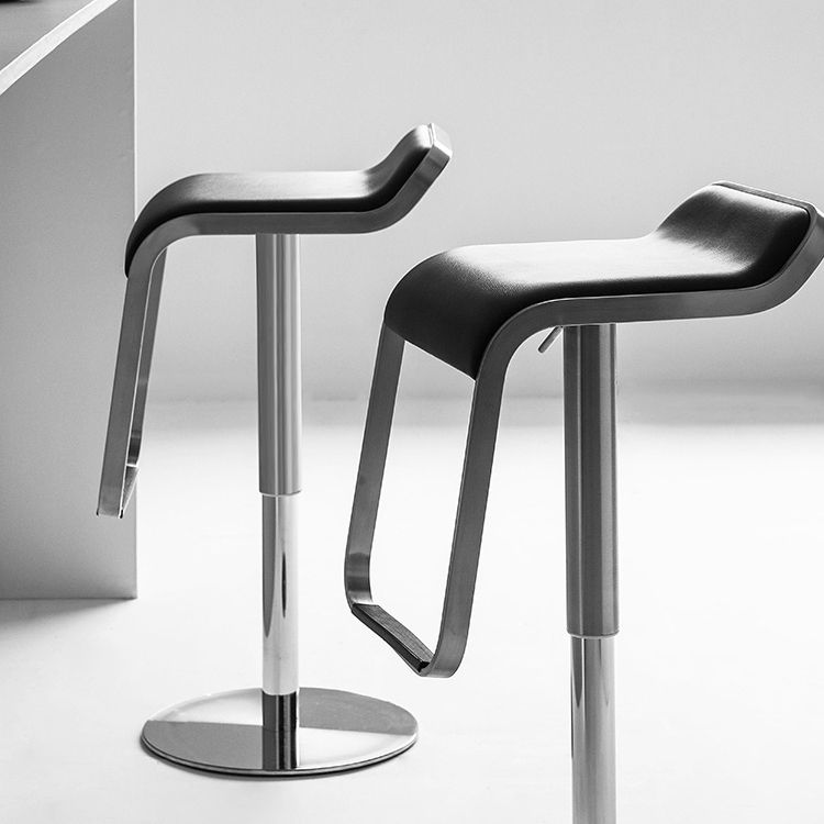 Faux Leather Indoor Counter Chair Contemporary Metal Legs Bar Stools