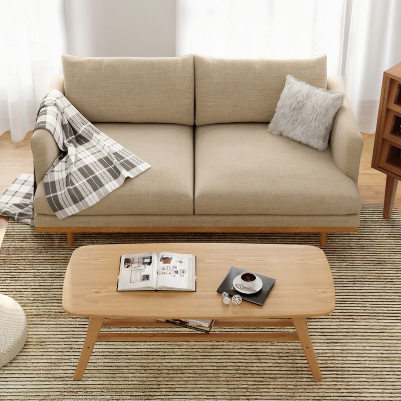 Modern 29.52" H Cotton Blend Wood Frame Recessed Arm Loveseat