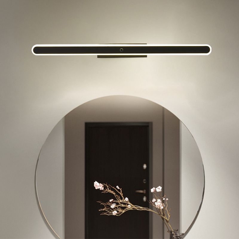 Minimalist 1-Light Linear Mirror Front Lamp Acrylic Shade LED Bathroom Wall Mounted Light Fixture