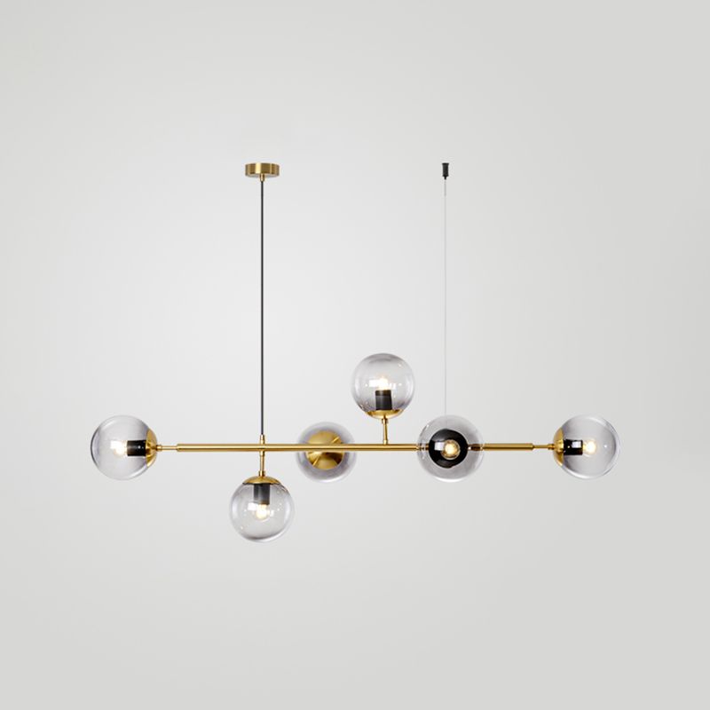 Nordic Style Hanging Lamp Ball Shape Shade Island Light Fixture for Bedroom
