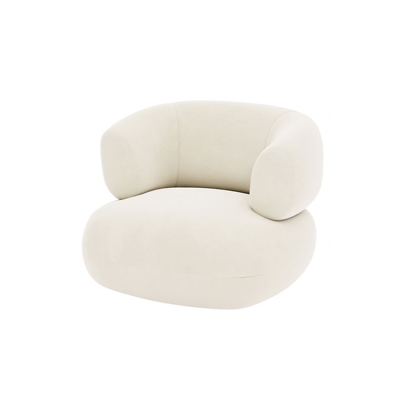 Contemporary White Microfiber 29.52" H Curved Tuxedo Arm Sofa