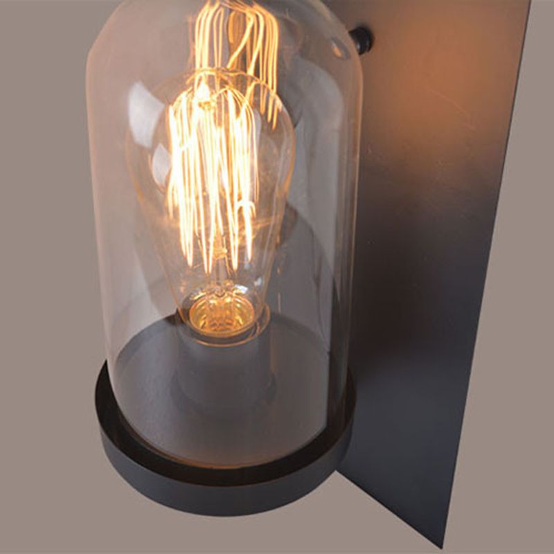 Glass Black Wall Lighting Fixture Shaded Industrial-Style Wall Light Fixture for Aisle