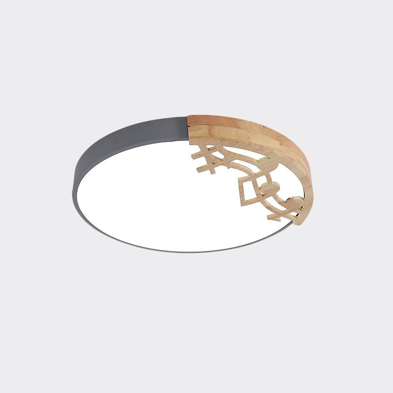 Plafonnier Led contemporain avec abat-jour en acrylique, luminaire rond vert/blanc/gris pour chambre à coucher