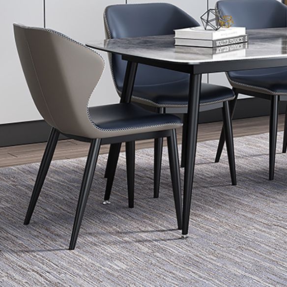 Modern Style Dining Room Set with Sintered Stone Dining Table and Upholstery Chairs
