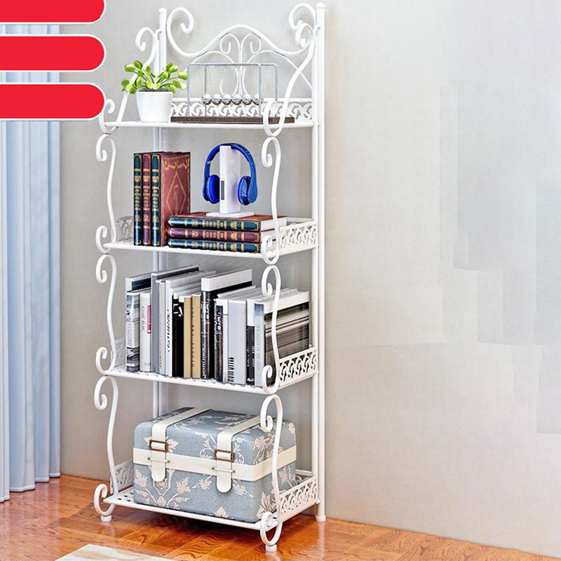 Standard Contemporary Bookcase Open Back Metal Bookshelf with Shelves