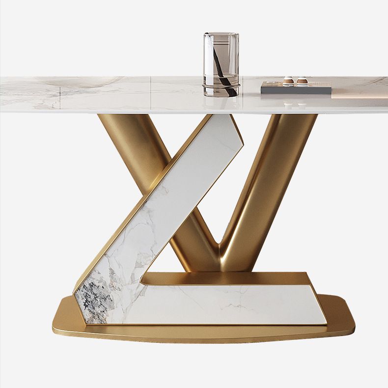 Stone Dining Table Set 1/4/5/7 Pcs Modern Dining Table with Armless Chairs