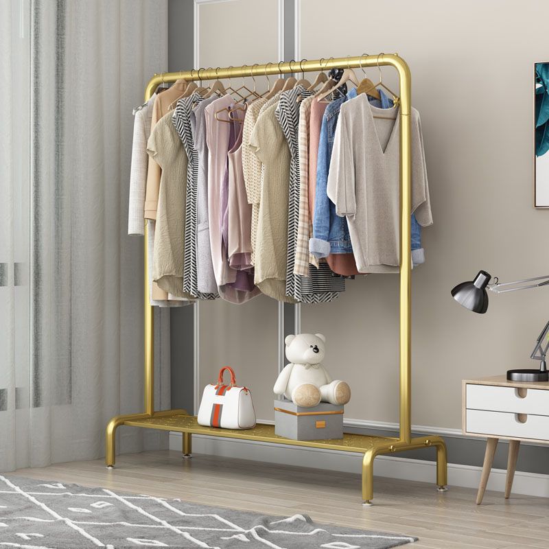 Glam Hall Stand Metal Hanging Rail and Lower Shelf Entryway Kit