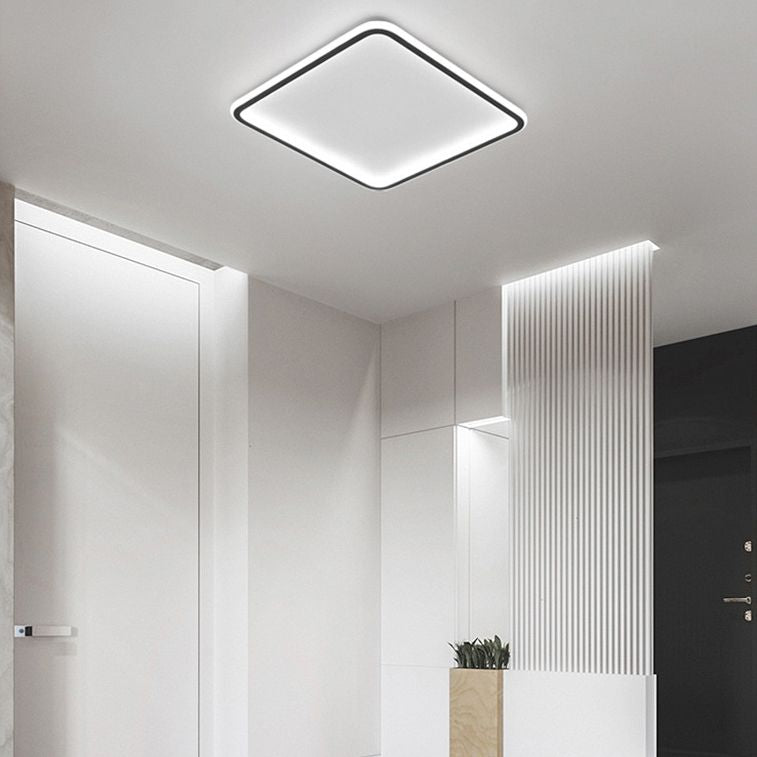 Geometrische Metall-Unterputz-Deckenleuchte, moderne LED-Unterputz-Beleuchtung in Schwarz