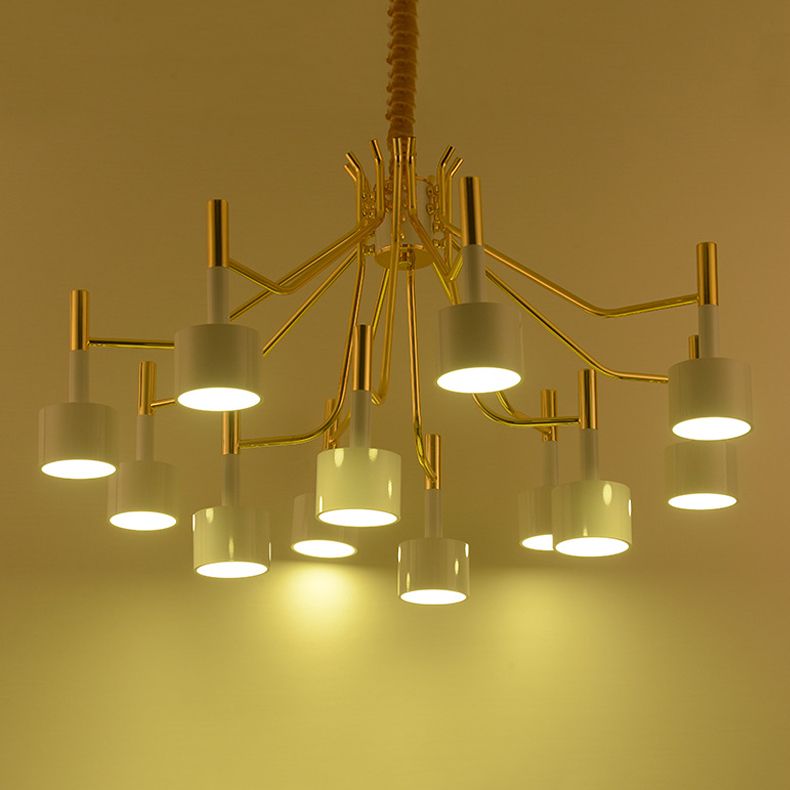 Postmodern Style Chandelier Branching Hanging Pendant Light with Iron Shade