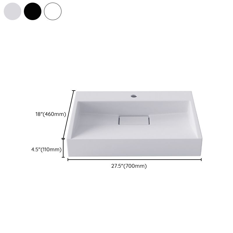Modern Vessel Bathroom Sink Rectangular Single Faucet Hole Wash Stand(not Included Faucet)
