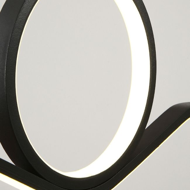 Estilo moderno Luces de isla de forma lineal Metal 2 Iluminación de la isla de la luz en negro