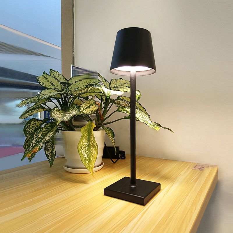 Metal Cylinder Night Table Lamps Modern Style 1 Light Table Light