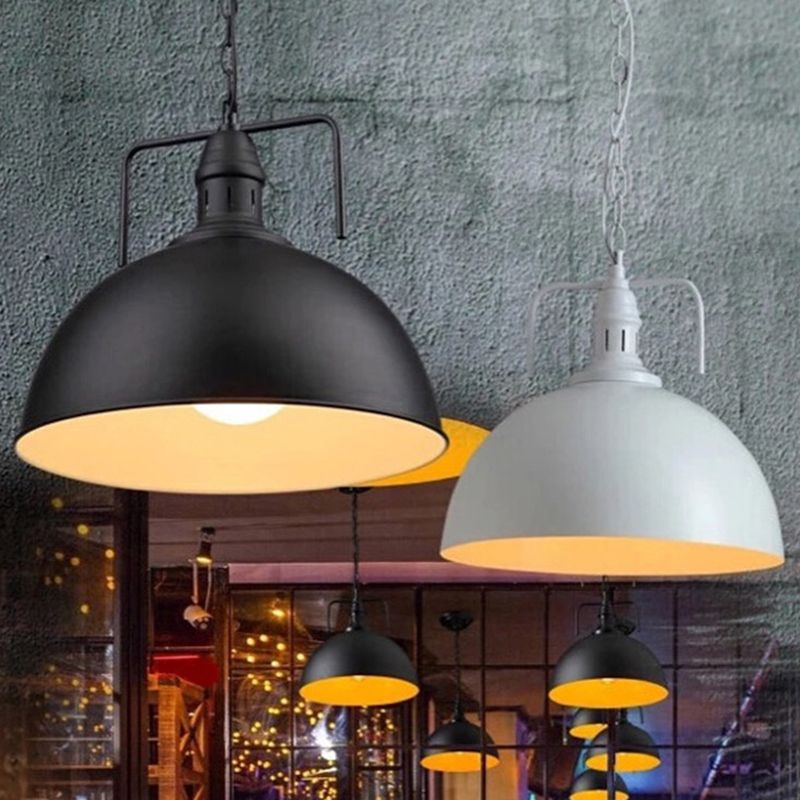 Pot Cover Metallic Hanging Light Vintage Single-Bulb Restaurant Beleuchtung Anhängeranlage