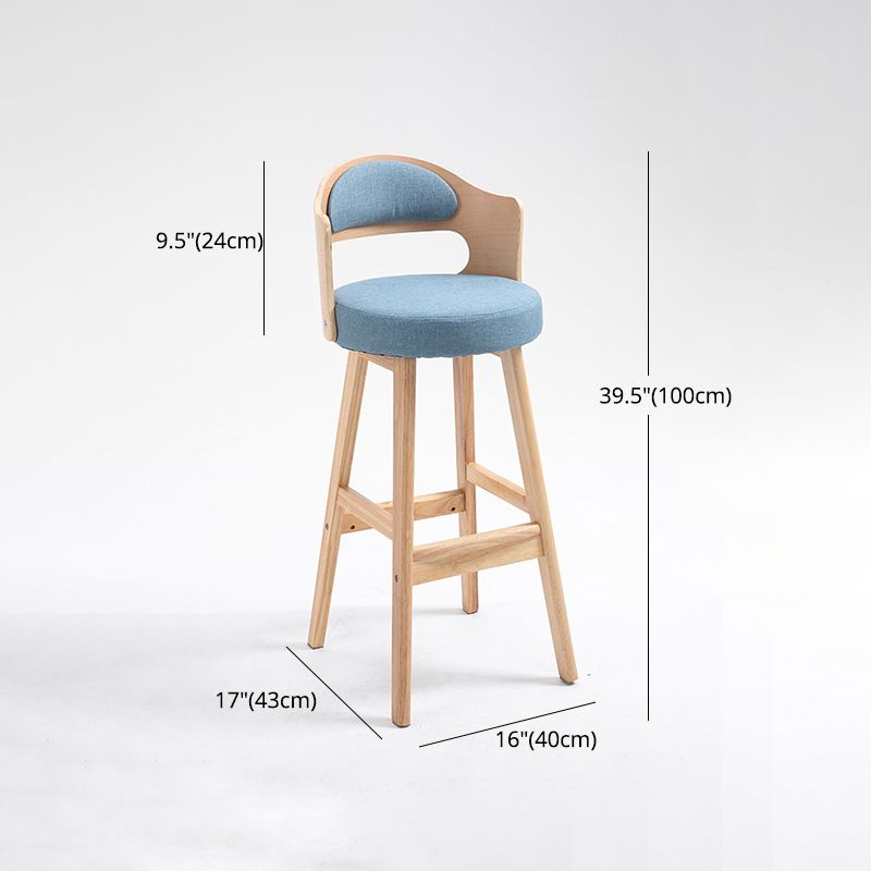 Taburetes de bar de madera industriales para interiores de cuero con asiento redondo