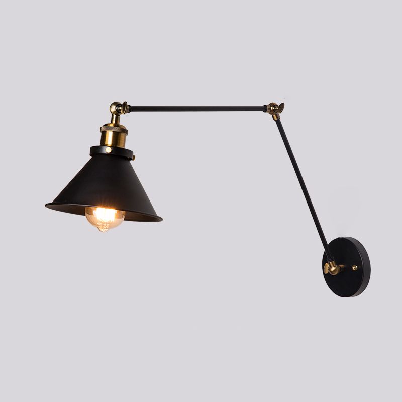 Lampe murale du bras swing dans le luminaire noir industriel noir pour le restaurant de la cuisine