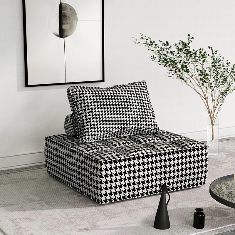 Faux leather Parsons Chair Removable Cushions Armless Chair for Living Room