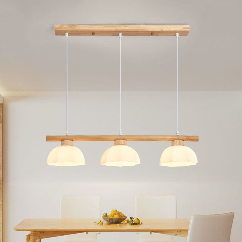 Modernism 3-Light Kitchen Island Lighting Beige Island Pendant Lighting
